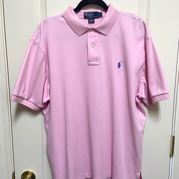 Polo Ralph Lauren Pink Classic Fit Polo Shirt L Vintage Preppy Old Money Golf - Picture 1 of 13